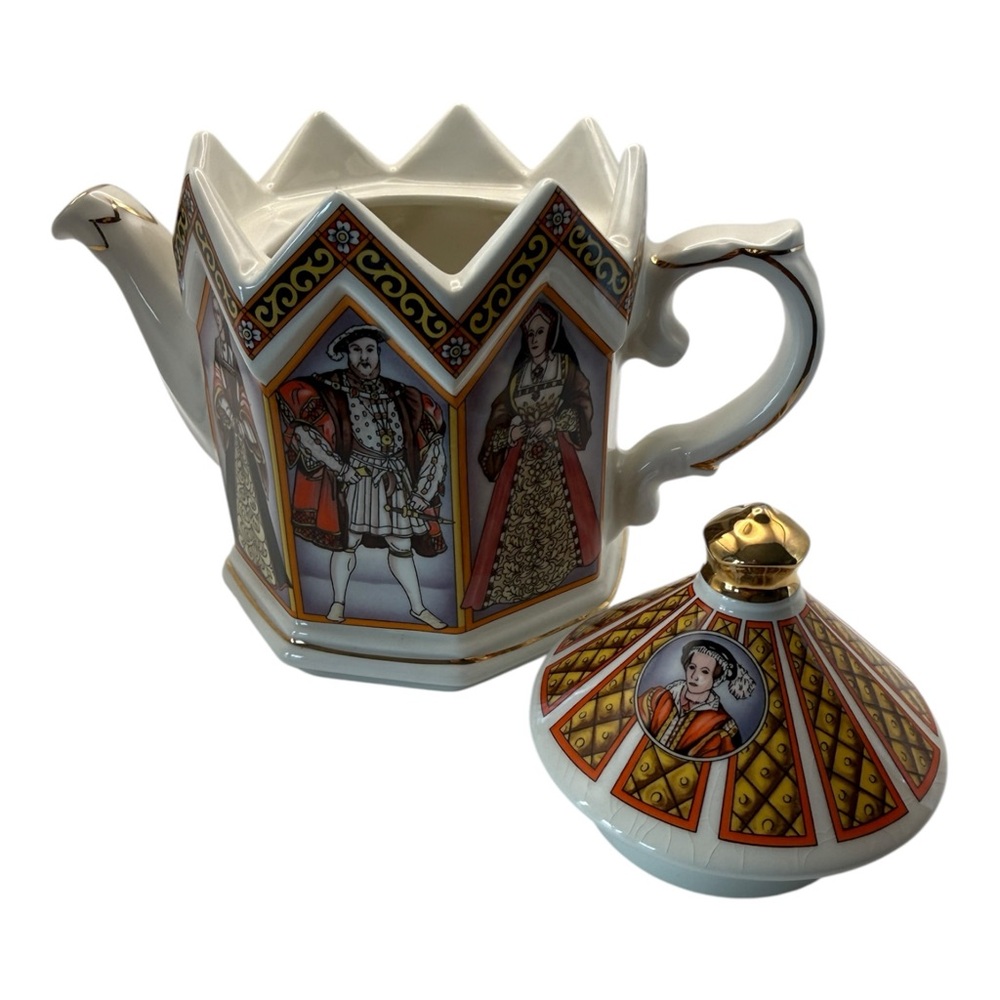 Sadler England Teapot Set – Henry VIII &‎ Elizabeth I Crown Top Vintage - Picture 12 of 16